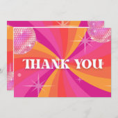 Groovy 70s Disco Party - Hartelijk dank, SARA Bedankkaart (Voorkant / Achterkant)