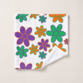 Groovy 70s geïnspireerde bathroom set handdoeken (Wasdoekje)