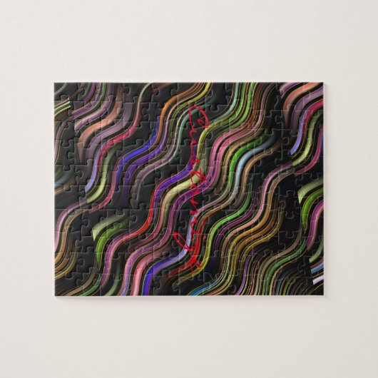 Groovy 70's golvende hippie psychedelic legpuzzel (Horizontaal)