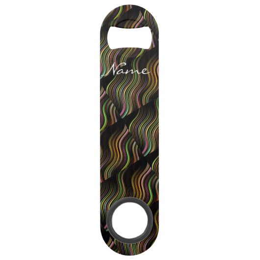 Groovy 70's golvende hippie psychedelic speed flessenopener (Achterkant)