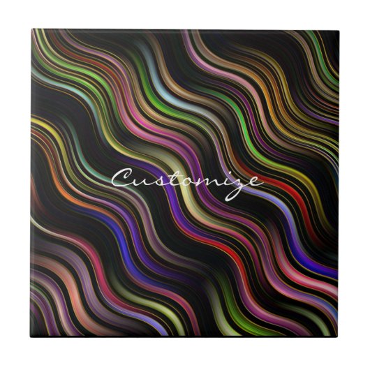 Groovy 70's golvende hippie psychedelic tegeltje (Voorkant)