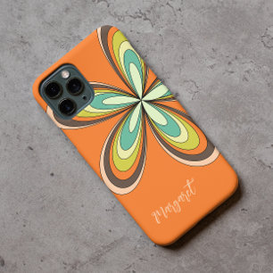Groovy 70s Hippie Bloem Oranje Retro Madeliefje Na iPhone 11 Hoesje