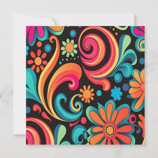 Groovy 70's levendige stijl bedankkaart (Achterkant)