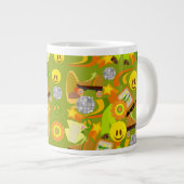 Groovy 70's patroon extra grote mok (Voorkant rechts)