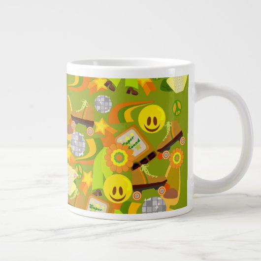 Groovy 70's patroon extra grote mok (Rechts)
