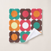 Groovy 70s Retro Flower Pattern | Bold Boho Floral Bad Handdoek (Wasdoekje)