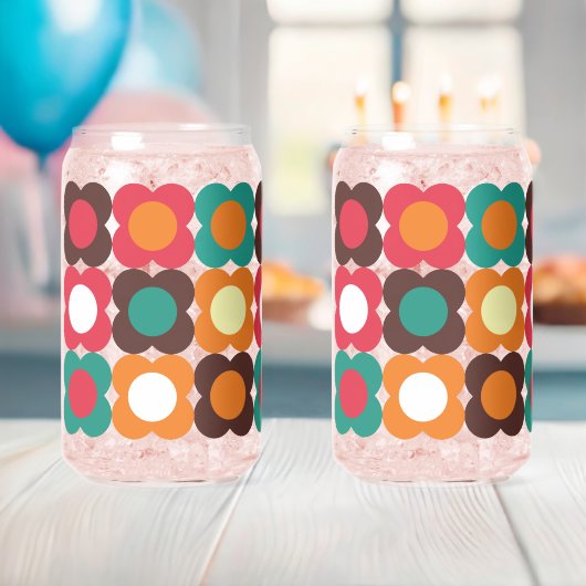 Groovy 70s Retro Flower Pattern | Bold Boho Floral Blikvorm Glas (Insitu (Baby Shower))