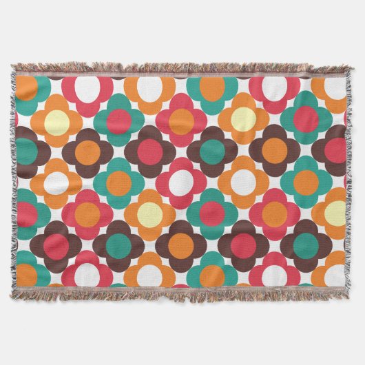 Groovy 70s Retro Flower Pattern | Bold Boho Floral Deken (Voorkant)