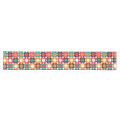 Groovy 70s Retro Flower Pattern | Bold Boho Floral Lange Tafelloper (Horizontaal)