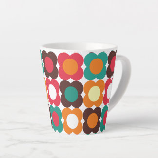Groovy 70s Retro Flower Pattern | Bold Boho Floral Latte Mok