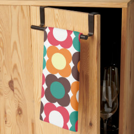 Groovy 70s Retro Flower Pattern | Bold Boho Floral Theedoek