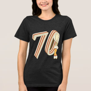 Groovy 70s Retro Gestreepte Nummer Vintage T-Shirt