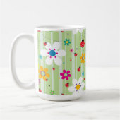 Groovy 70s Retro Hippie Flower Power Ladybug Koffiemok (Links)