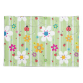 Groovy 70s Retro Hippie Flower Power Ladybug Kussensloop (Achterkant)