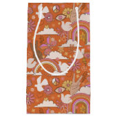 Groovy 70s Retro Hippie Peace Sinaasappel Bohemian Klein Cadeauzakje (Voorkant)