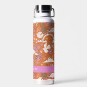 Groovy 70s Retro Hippie Peace Sinaasappel Bohemian Waterfles (Achterkant)