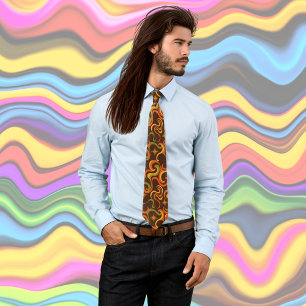 Groovy 70's stijl hippy retro Mosterd, verbrande o Stropdas