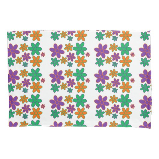 Groovy 70s Style Flower Tissue Paper Kussensloop (Voorkant)