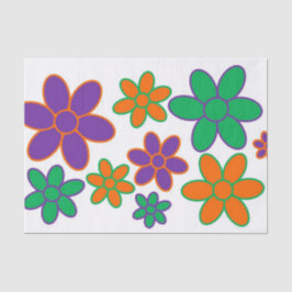 Groovy 70s Style Flower Tissue Paper Tissuepapier