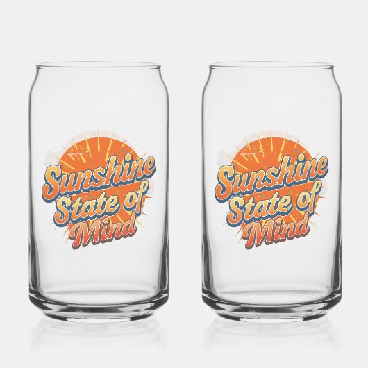 Groovy 70s Style Summer Sunset Blikvorm Glas (Achterkant)