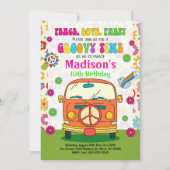 Groovy 70's Thégothday Invitation / Hippie Van Kaart (Voorkant)