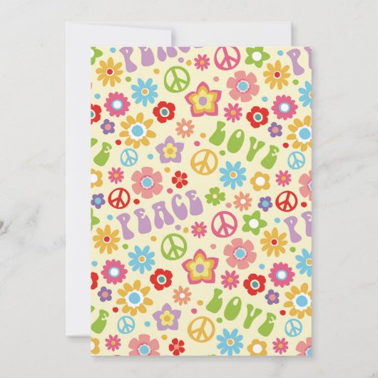 Groovy 70's Thégothday Invitation / Hippie Van Kaart (Achterkant)