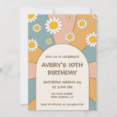 Groovy 70's Verjaardag Uitnodiging (Voorkant)