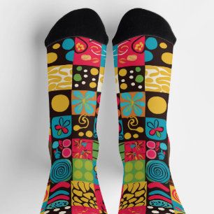Groovy 70s Vibes Retro Patroon Sokken