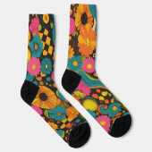 Groovy 70s Vibes Retro Patroon Sokken (Rechts)