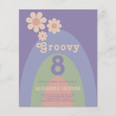 Groovy 8 Retro 8e Verjaardagsfeestje Budget Flyer (Voorkant)