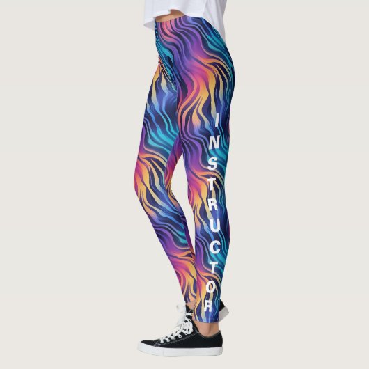 Groovy 90s stijl multicolor boho leggings (Links)