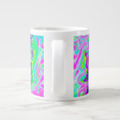 Groovy Abstract Aqua en Navy Lava Swirl Extra Grote Beker (Achterkant)