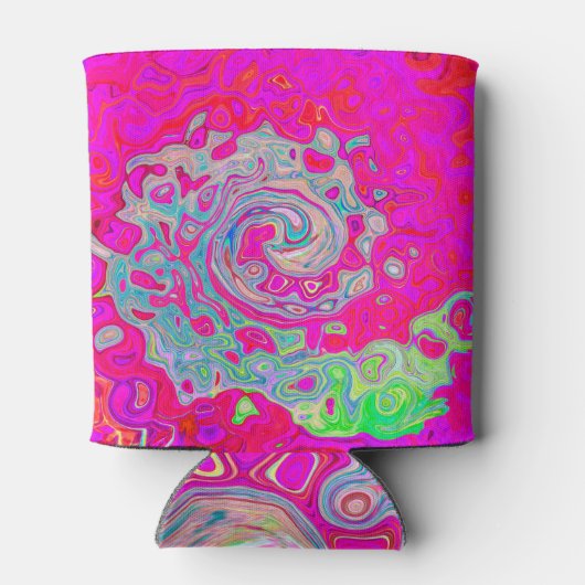 Groovy Abstract Blauwgroen blauw en rood zwijn Blikjeskoeler (Achterkant)