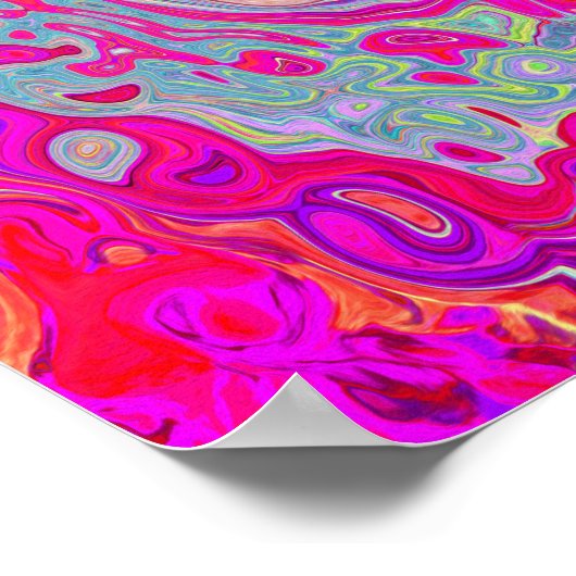 Groovy Abstract Blauwgroen blauw en rood zwijn Poster (Hoek)