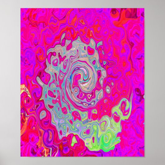 Groovy Abstract Blauwgroen blauw en rood zwijn Poster (Voorkant)