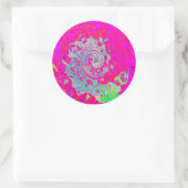 Groovy Abstract Blauwgroen blauw en rood zwijn Ronde Sticker (Tas)