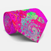 Groovy Abstract Blauwgroen blauw en rood zwijn Stropdas (Opgerold)