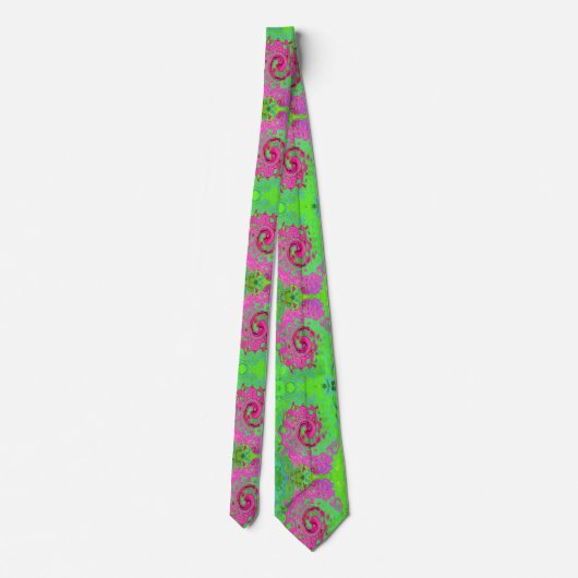 Groovy Abstract Green en Red Lava vloeibare wervel Stropdas (Achterkant)