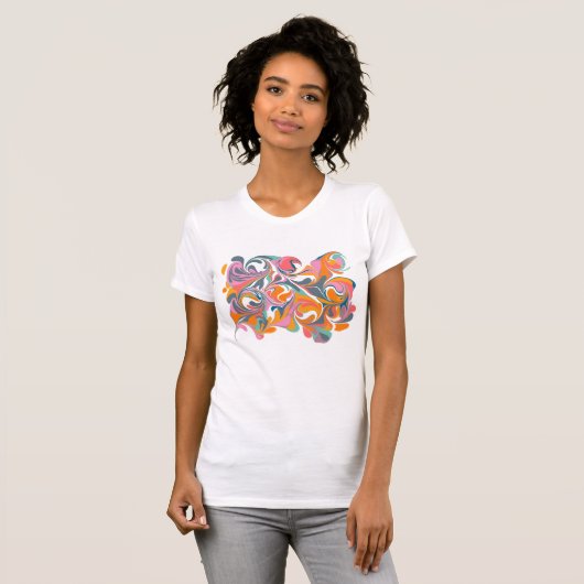 Groovy Abstract kleurrijke marmer Trippy Art T-Shi T-shirt (Voorkant volledig)