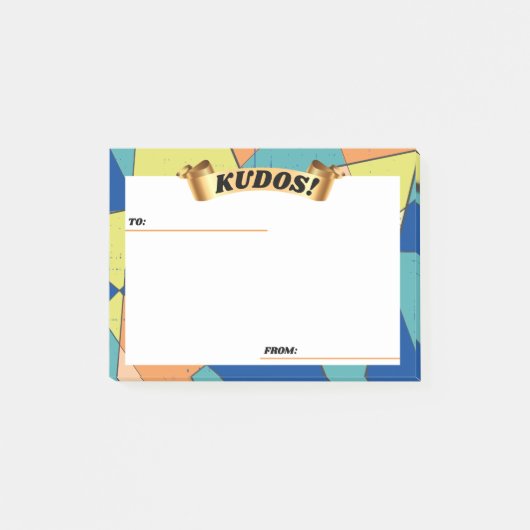 Groovy abstract kudos werknemer erkentelijkheid po post-it® notes (Voorkant)