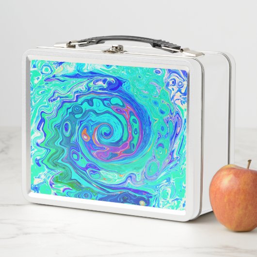 Groovy Abstract Ocean Blue en Green Liquid Swirl (In situ)