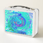 Groovy Abstract Ocean Blue en Green Liquid Swirl (Achterkant)
