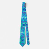Groovy Abstract Ocean Blue en Green Liquid Swirl Stropdas (Voorkant)