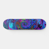 Groovy Abstract Retro Blue en Paarse wervelkolom Skateboard (Horizontaal)