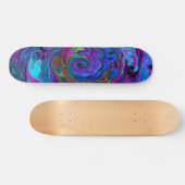 Groovy Abstract Retro Blue en Paarse wervelkolom Skateboard (Horizontaal)