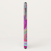 Groovy Abstract Retro Hot Pink en Blue Swirl Case-Mate iPhone Case (Achterkant/links)