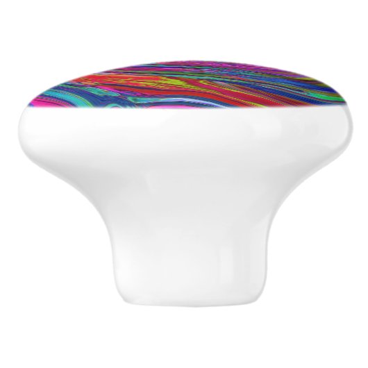 Groovy Abstract Retro Magenta Dark Rainbow Swirl Keramische Knop (Zijkant)