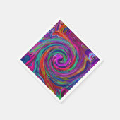 Groovy Abstract Retro Magenta Dark Rainbow Swirl Servet (Hoek)