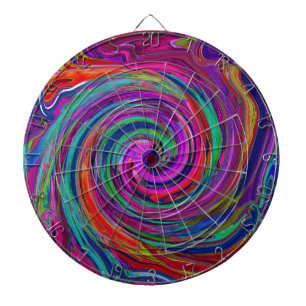 Groovy Abstract Retro Magenta Donkere Regenboog We Dartbord