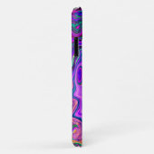 Groovy Abstract Retro Magenta en Paars Swirl Case-Mate iPhone Case (Achterkant/rechts)